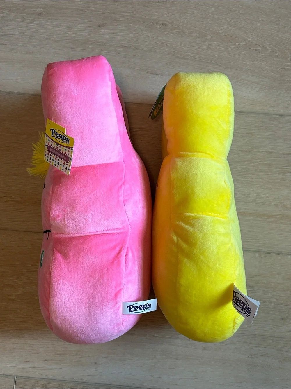 2 NWT 14” Peeps Plush Bunny Pair - Pink Emo & Yellow